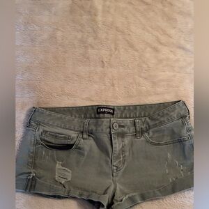 Express Women's Olive Jean Shorts